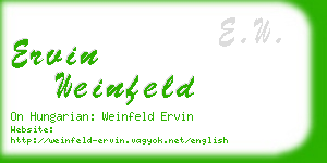 ervin weinfeld business card